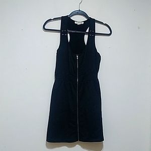 Forever Twentyone Black Sleeveless Zip Up  Dress